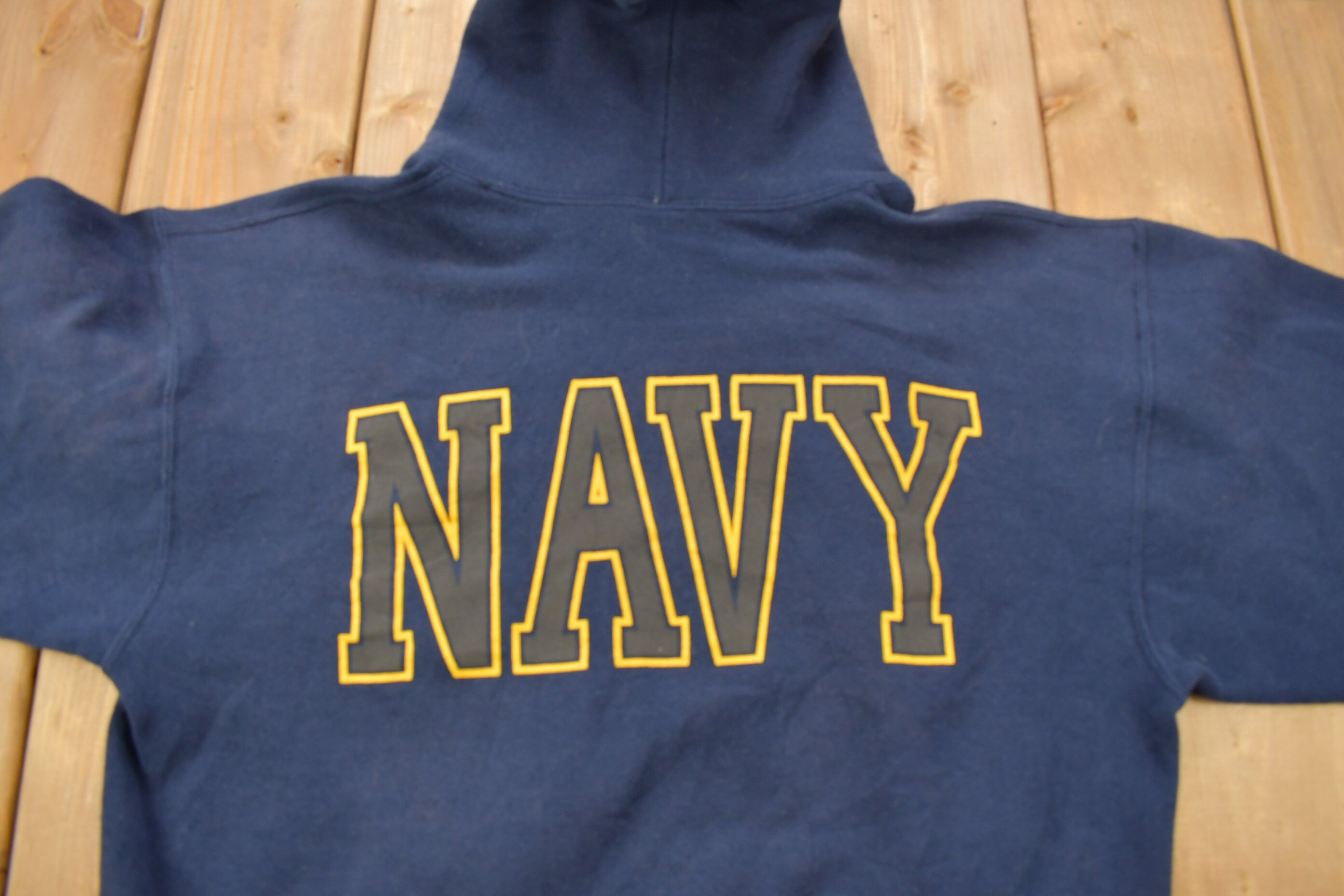 Vintage 1990s United States navy Graphic Hoodie  90s Hoodie  Vintage Sweater