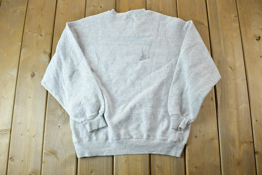 Vintage 1990s Mt Mercy Heather Gray University Collegiate Crewneck / Embroidered / NCAA Sweatshirt / Sportswear / Americana