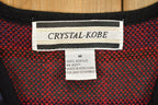 Vintage 1990s Crystal Lobe Abstract Knit Cardigan Sweater Vest