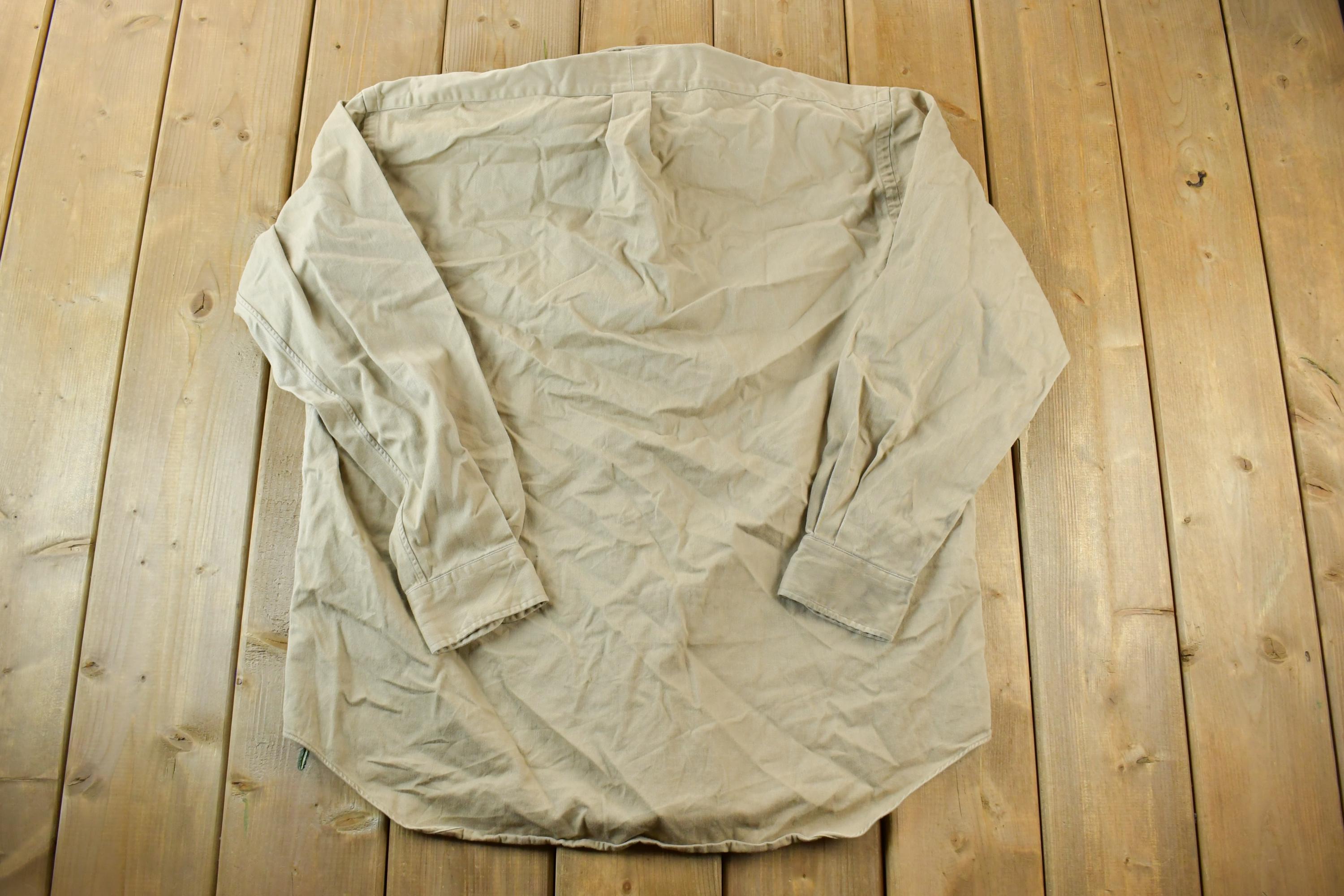 Vintage 90s Polo Ralph Lauren Tan Button Up Shirt