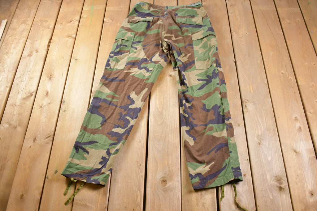 Vintage 1990s Army Woodland Camouflage Cargo Pants Size 34 x 31.5