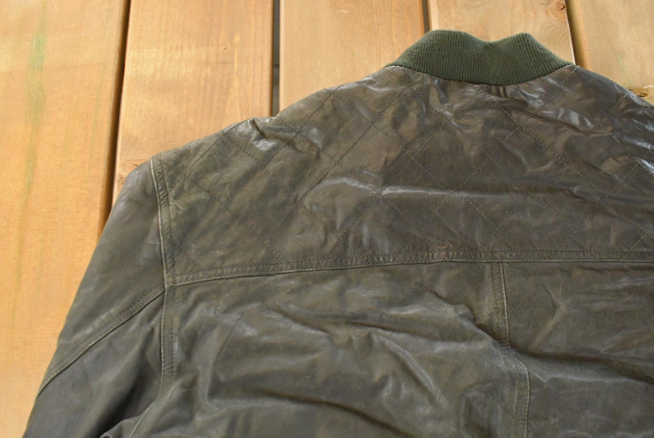 Vintage 1990s Officer's Club Leather Bomber Flight Jacket Men's Medium