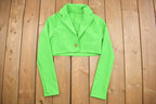 Vintage 1980s Neon Green High Cropped Blazer