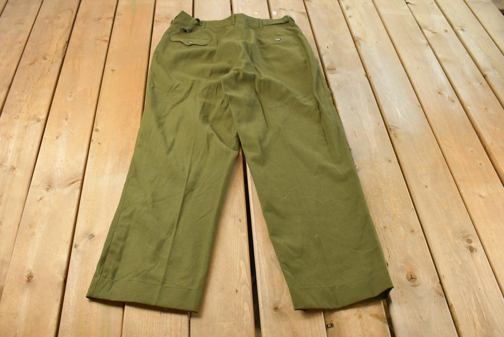 Vintage 1960s Military Army Cargo Field Trousers Olive Drab Pants Men's 35 x 31