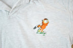 Vintage 1990s Toon Time Garfield Golfing Souvenir Single Stitch Embroidered Polo T-Shirt Made In