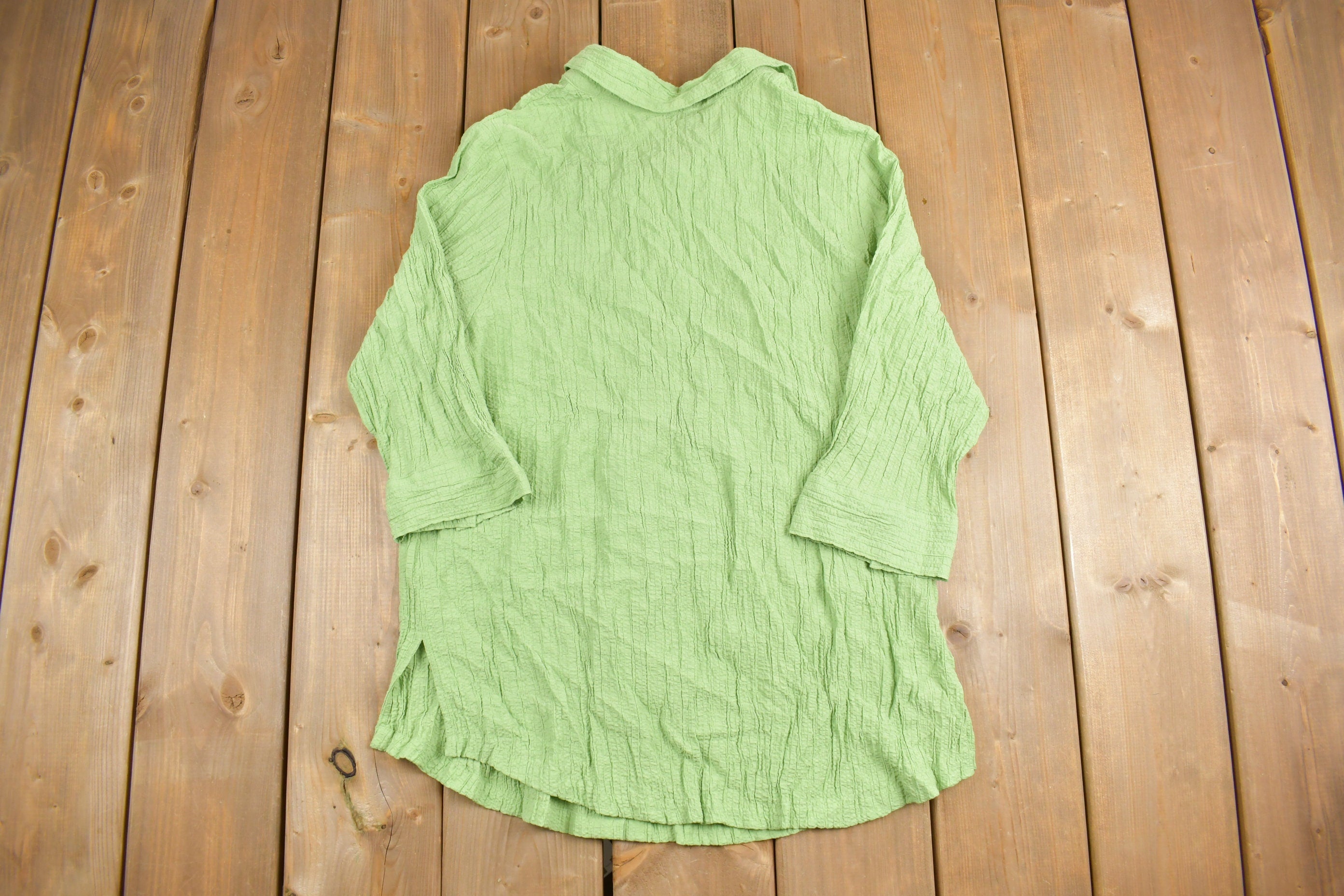 Vintage 1990s Blank Green Button Up Shirt