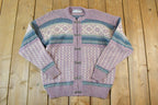 Vintage 1980s Kerstin Adolphson Sweden Clasp Button Knit Crewneck Sweater