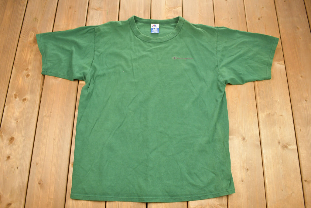 Vintage 1990s Champion Green Small Logo T-Shirt