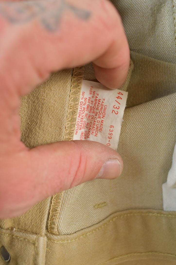 Vintage 1960s GWG Denim Jeans Size 44 x 32 Made In Canada