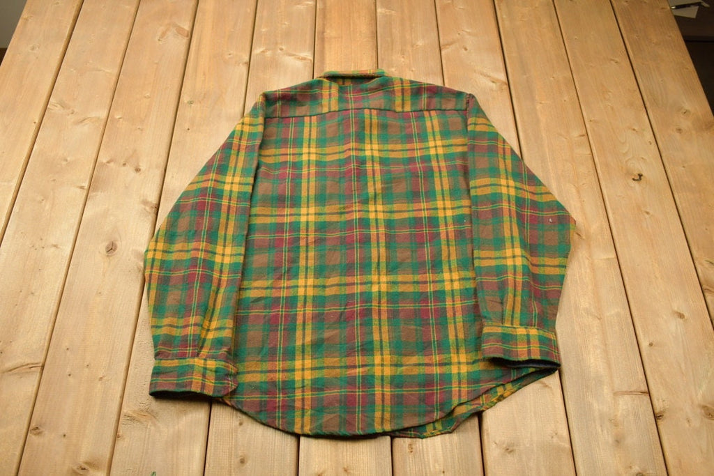 Vintage 1990s Outdoor Exchange Plaid Flannel Button Up Shirt 1990s Button Up