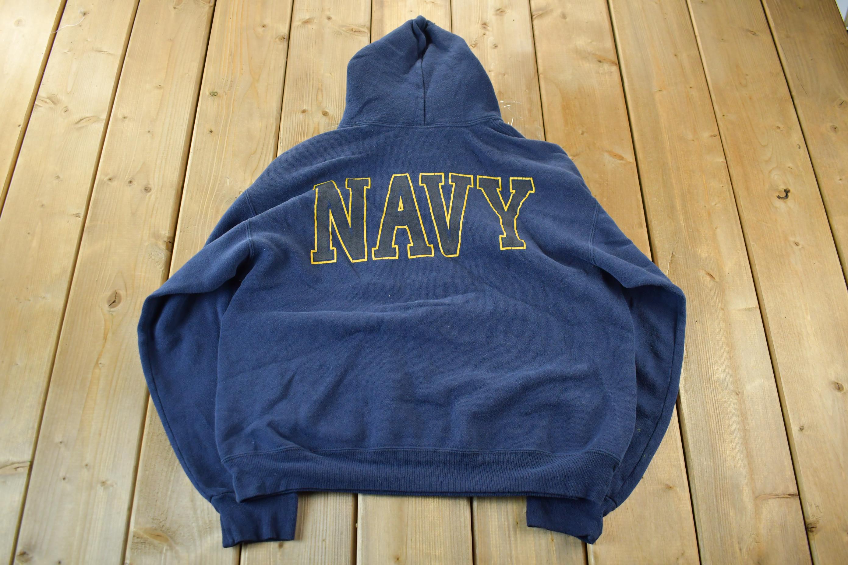 Vintage Navy Military Hoodie