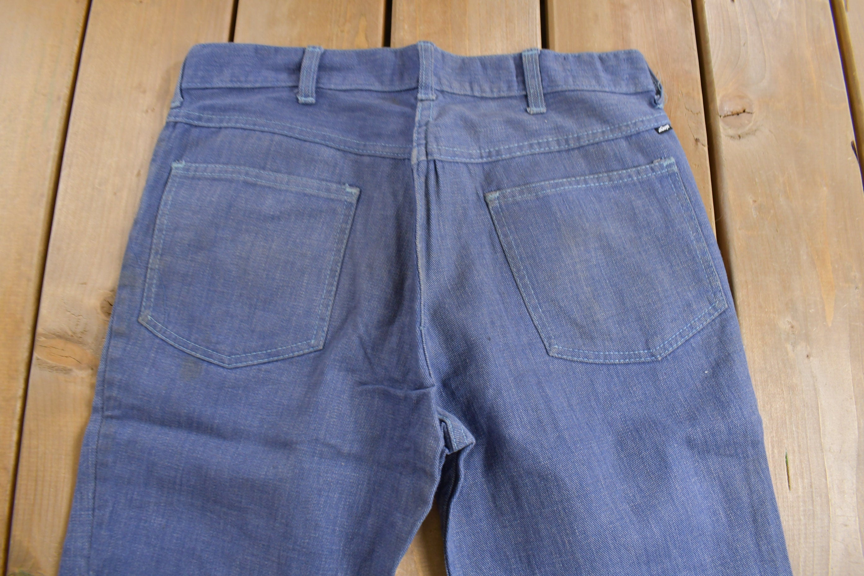 Vintage 1970s Bellbottoms Distressed Jeans Size 34 x 28