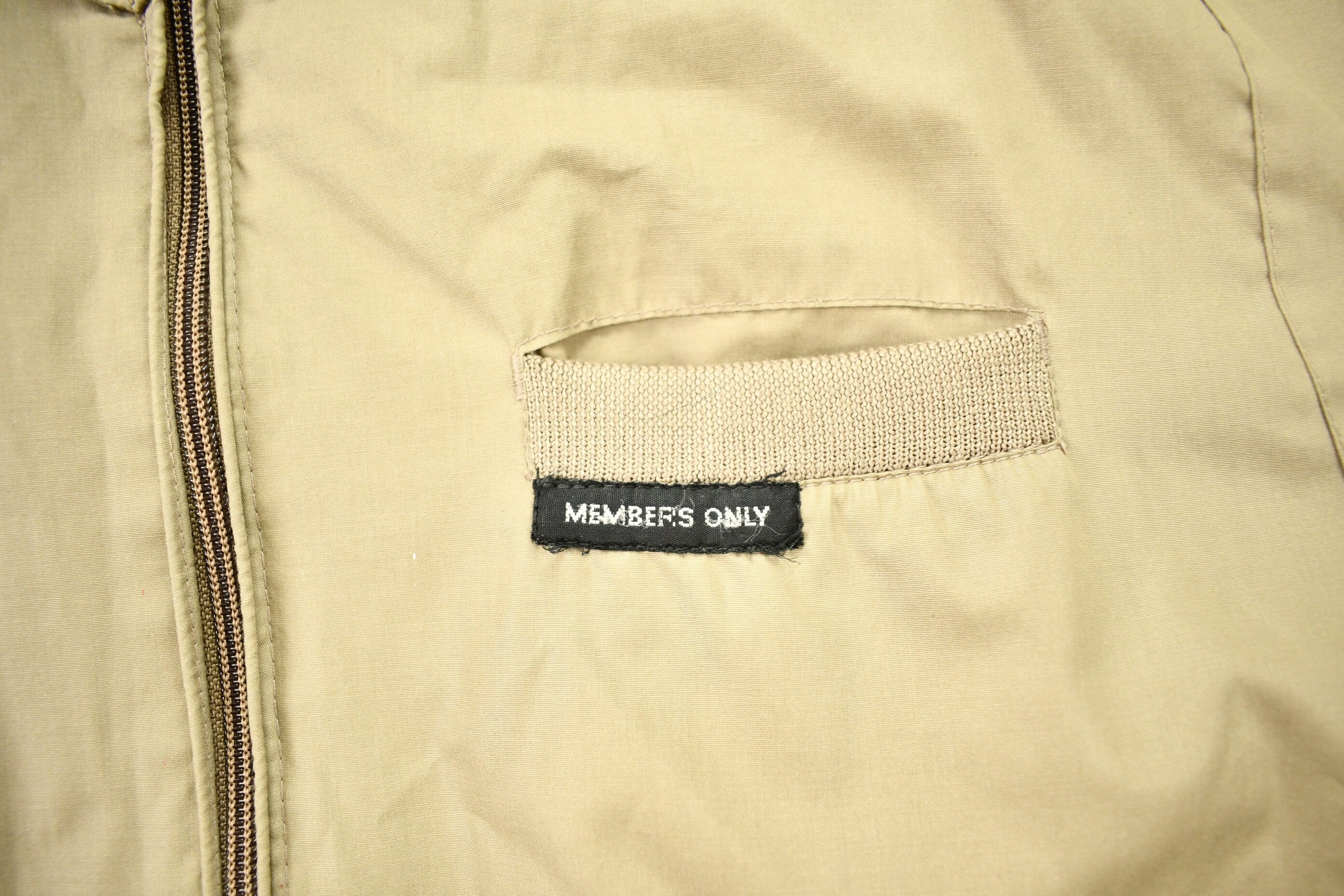 Vintage 1990s Members Only Tan Windbreaker Jacket