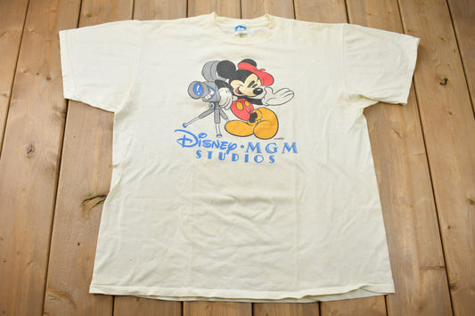 Vintage 1980s Disney MGM Studios Mickey Mouse Graphic T-Shirt / 80s Disney / Vintage Mickey Mouse / Made In USA / Single Stitch