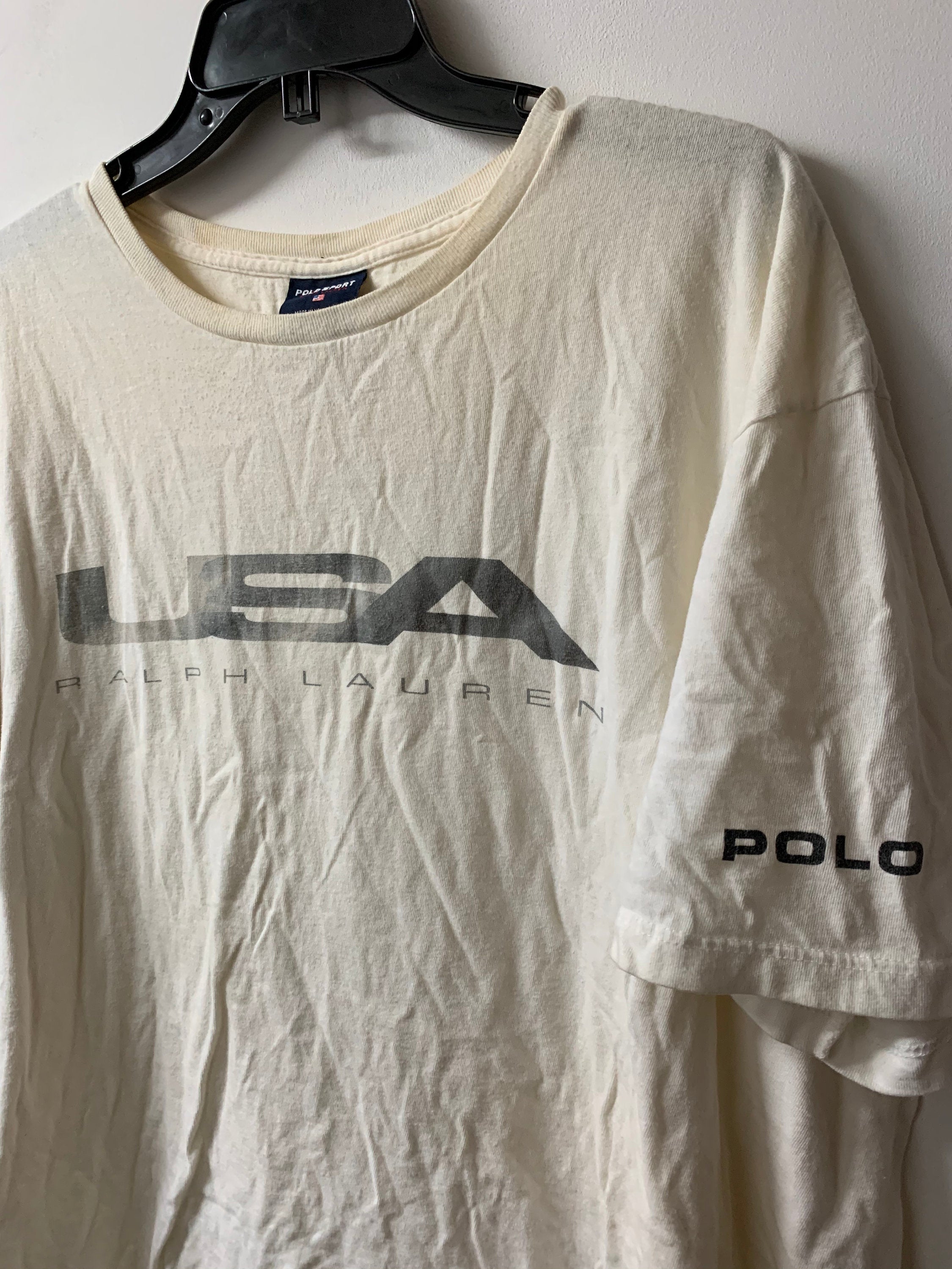 Vintage 1990s Polo Sport Ralph Lauren USA Graphic T Shirt