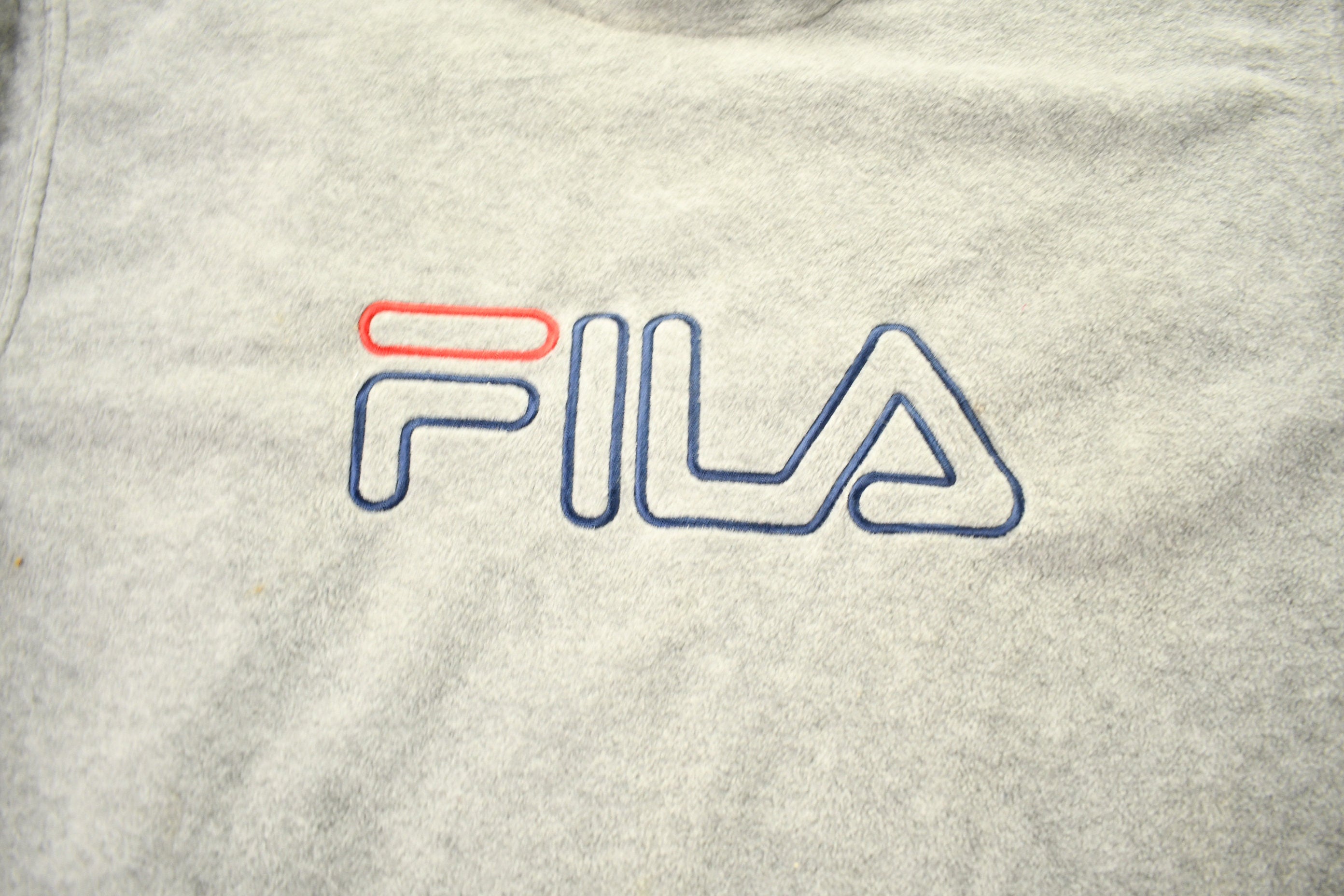 Vintage 1990s Fila Spell Out Fleece Crewneck Sweater