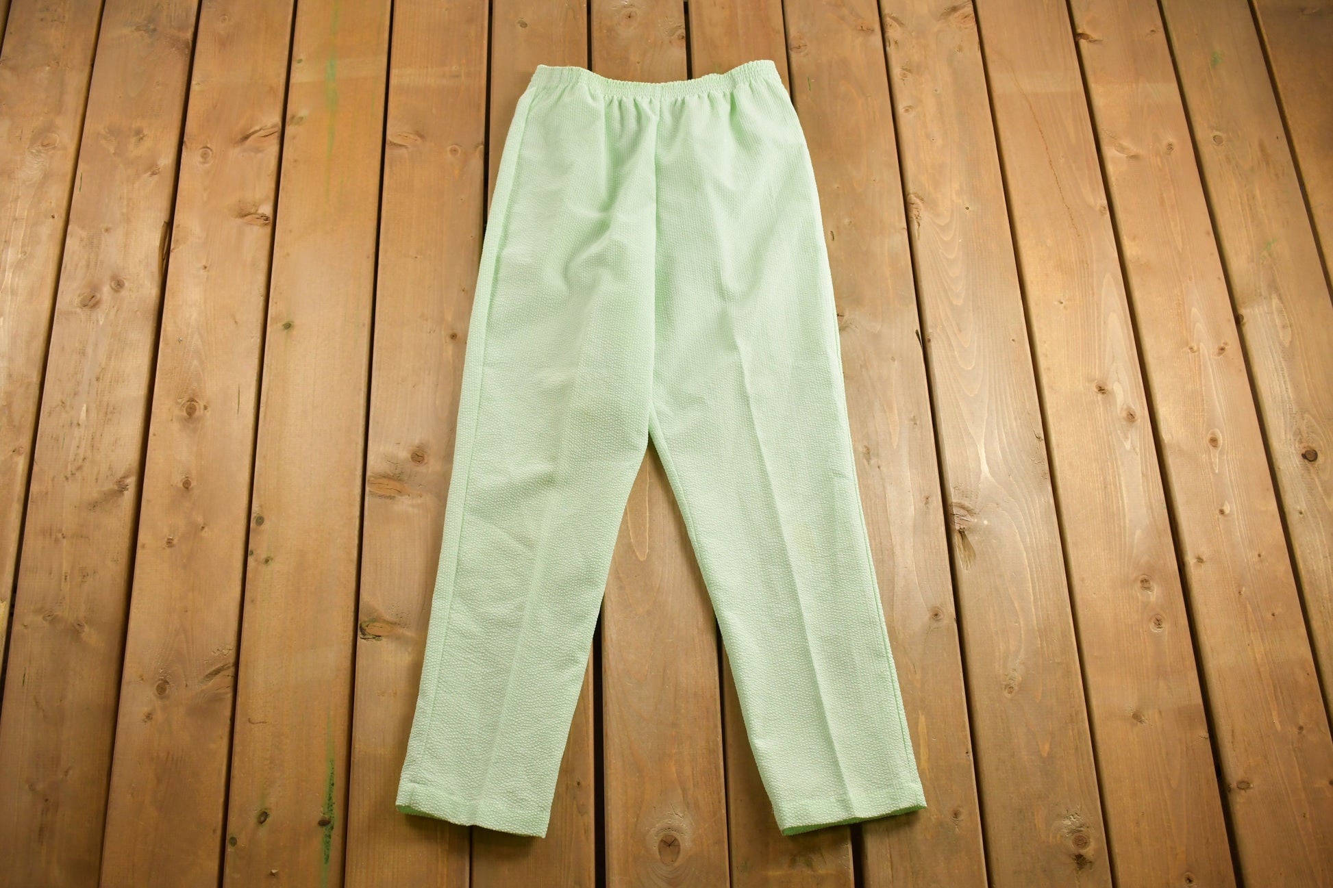 Vintage 1970s Seersucker Striped Pants Size 28 - 34 x 28