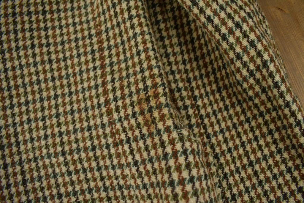 Vintage 1980s Harris Tweed Houndstooth 100% Wool Coat