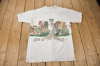 Vintage 1992 Cats Of The World Habitat Single Stitch Graphic T-Shirt Made In USA