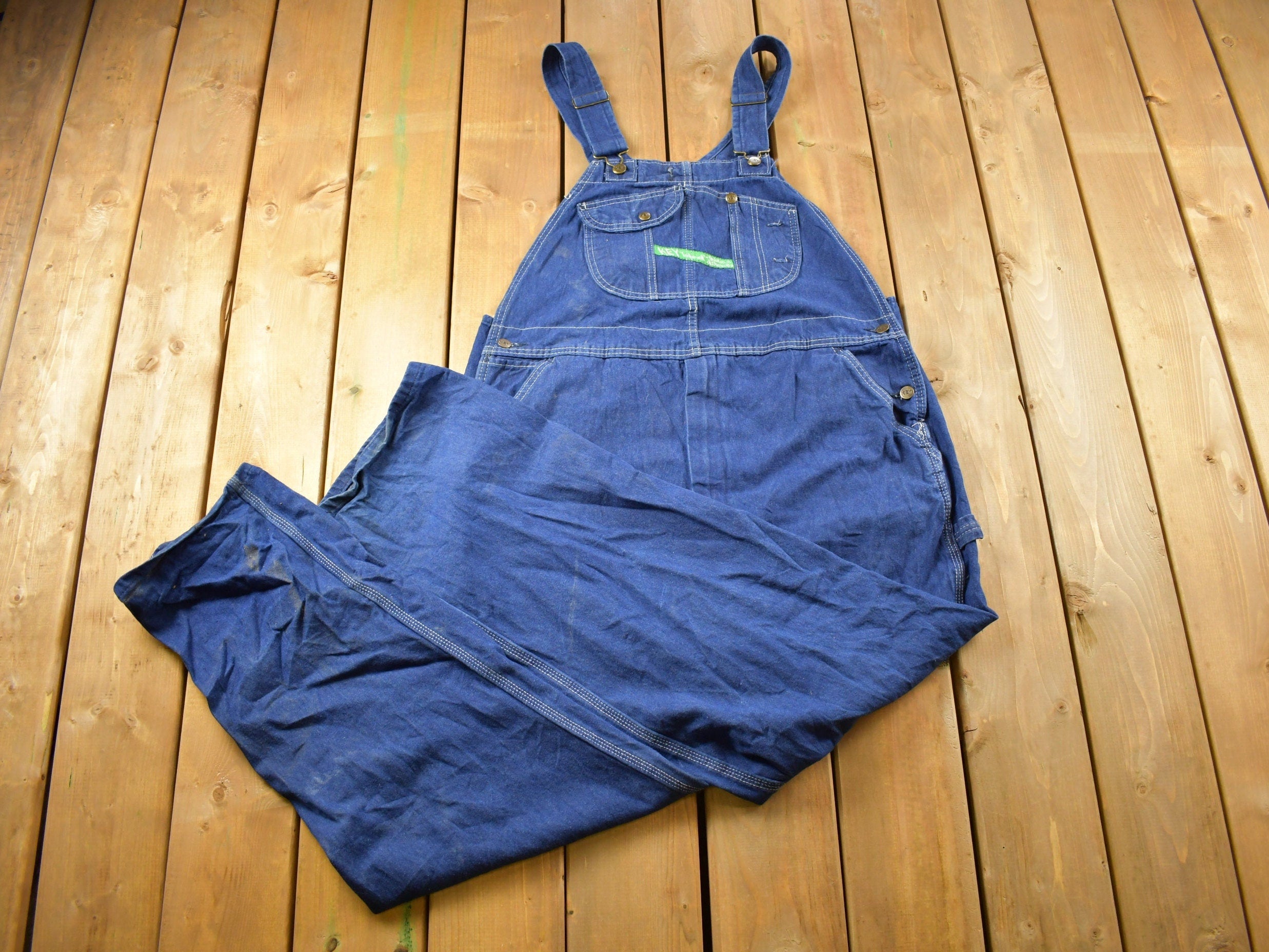 Vintage 1990s KEY Imperial Denim Jean Overalls Size 42 x 31