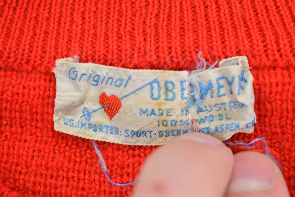 Vintage 1960s Obermeyer Knit Crewneck Sweater