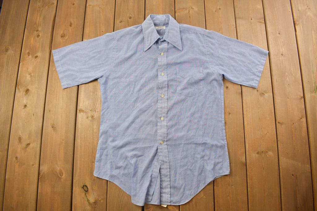 Vintage 1990s Lazarus Blank Blue Button Up Shirt