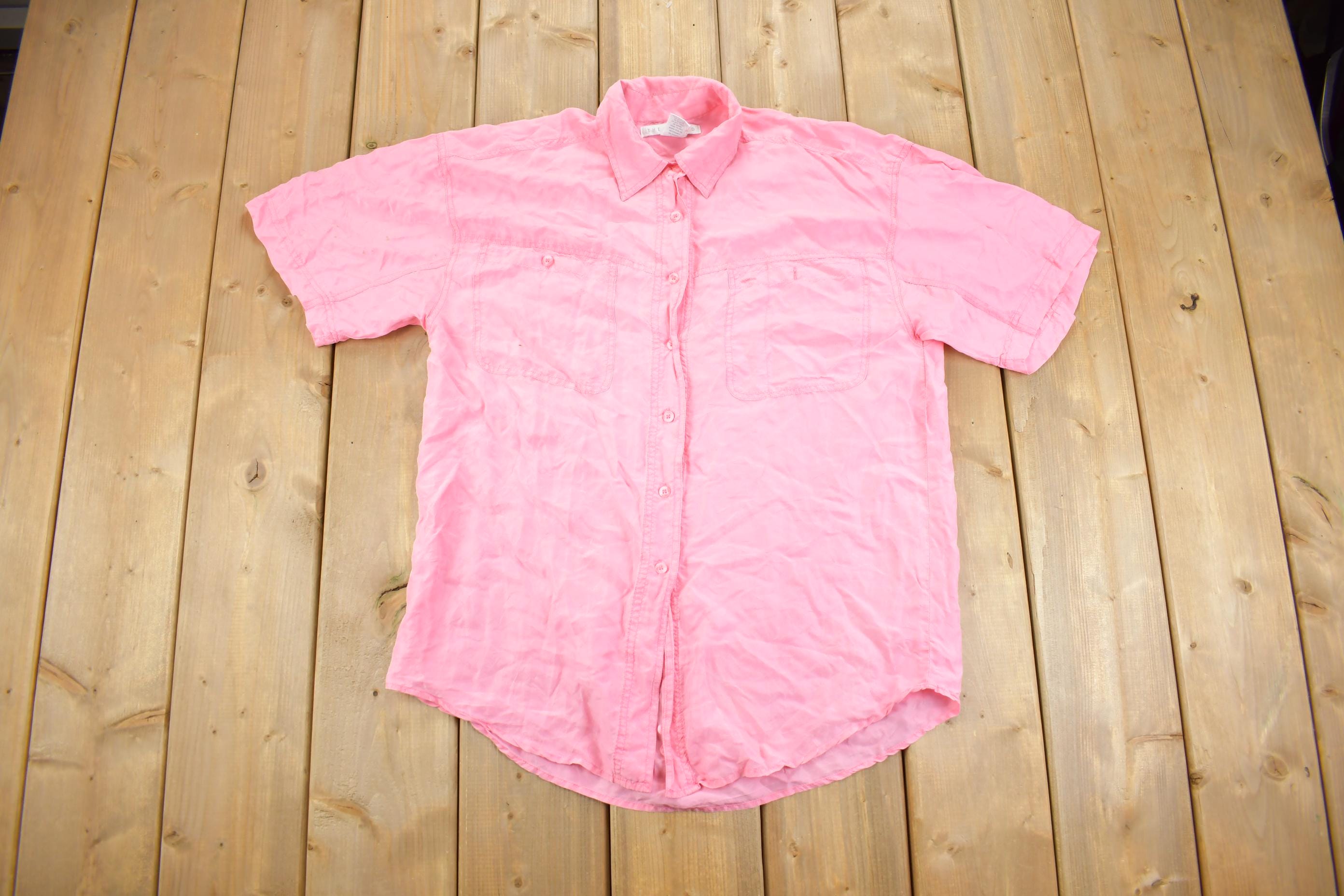 Vintage Y2k 100% Silk Short Sleeve Button Up Shirt