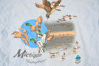 Vintage 1990s Michigan Waterfowl Souvenir Flying Ducks T-Shirt Men's L