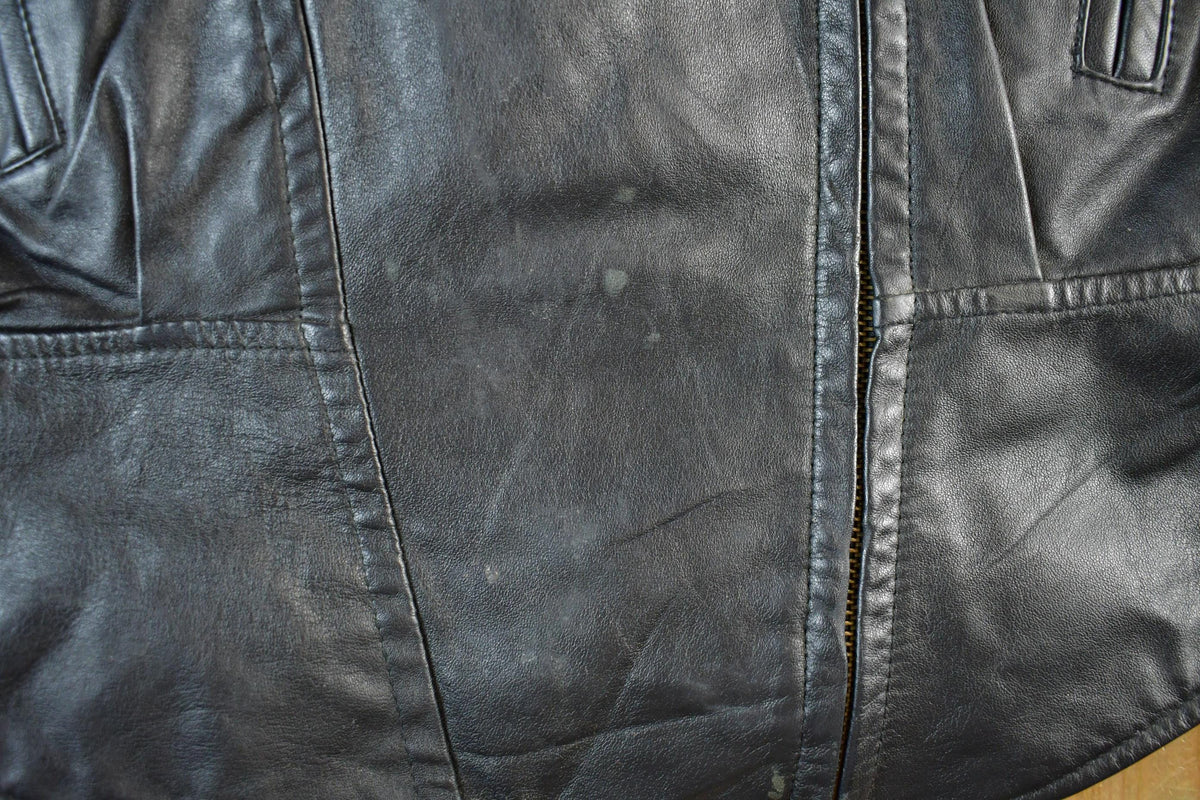 Vintage 1990s Wilson Thinsulate Motorcycle Leather Biker Jacket Adult Large