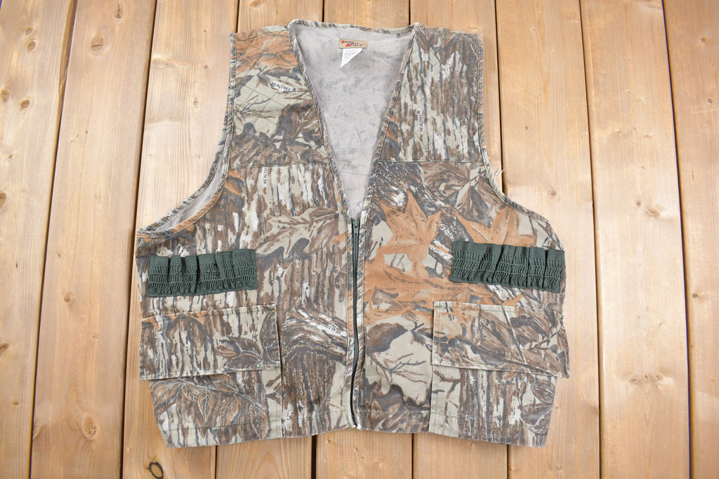Vintage 1990s Sports A Field Realtree Camo Hunting Vest
