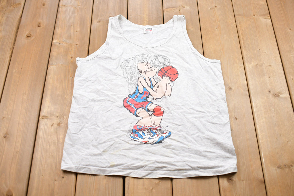 Vintage 1994 Popeye Basketball Graphic Tank Top