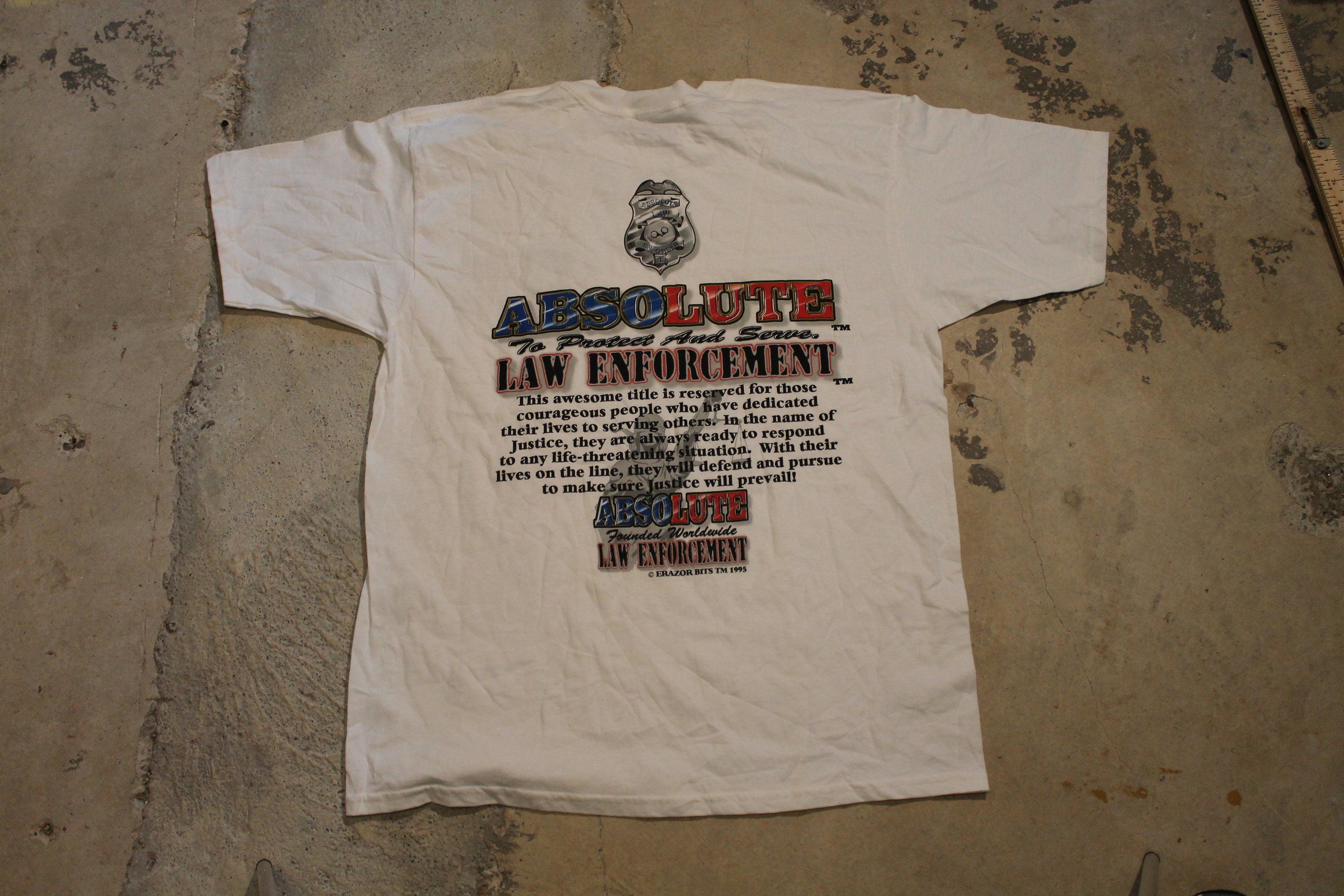 Vintage 1994 Absolute Law Enforcement Graphic T Shirt