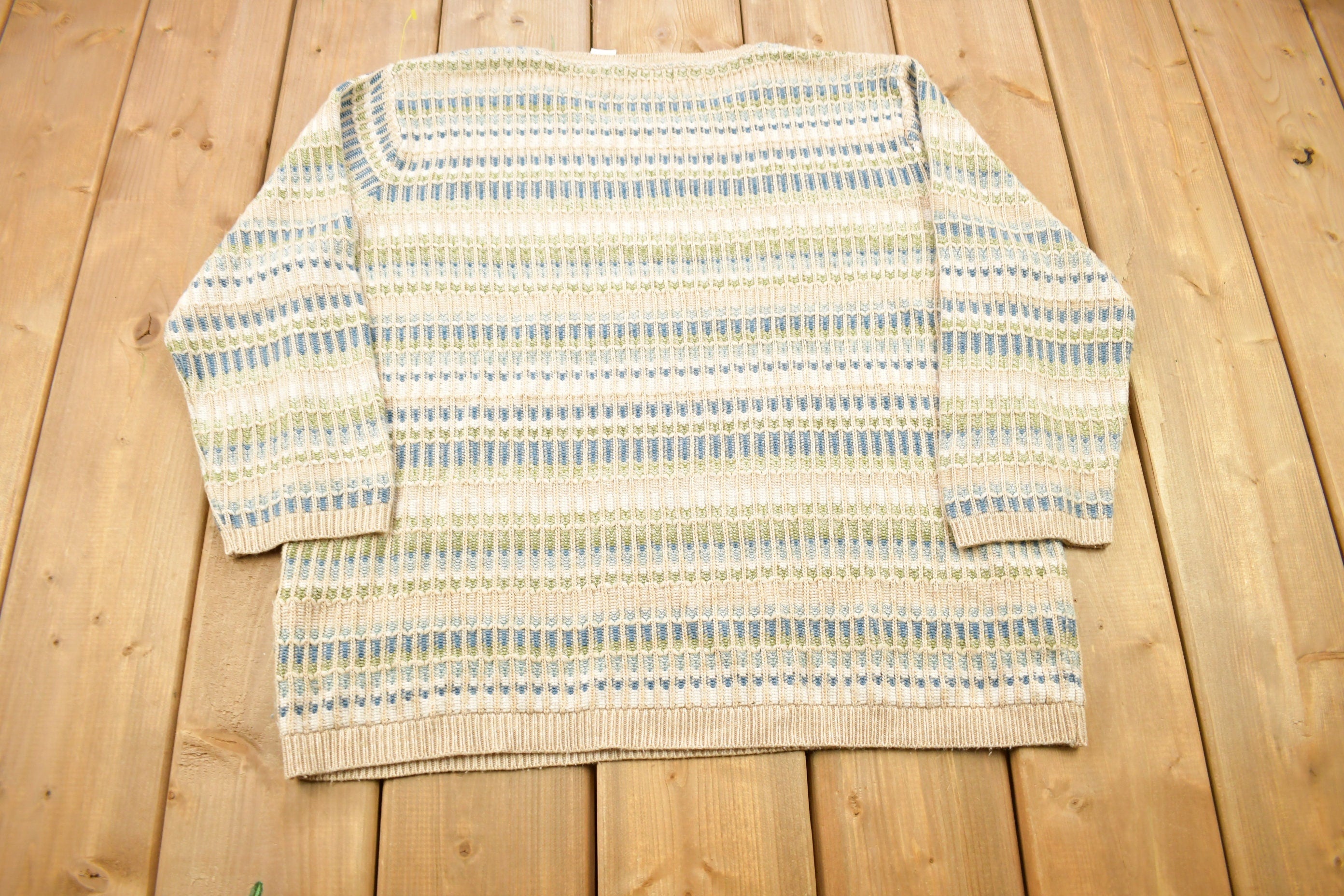 Vintage 1990s Alfred Dunner Striped Knitted Crewneck Sweater