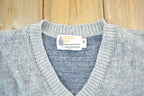 Vintage 1990s London Fog Knit V-Neck Sweater / 90s Crewneck