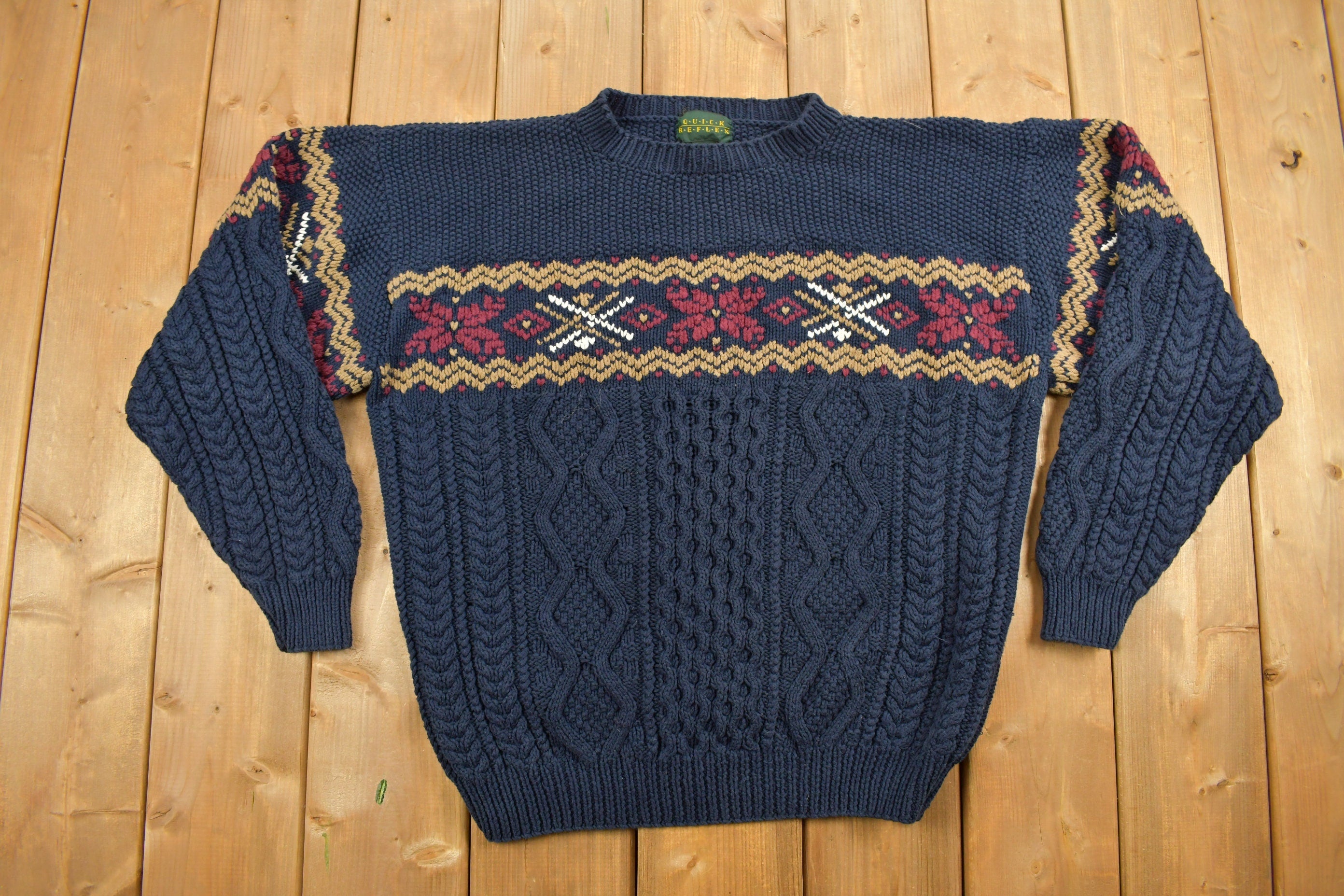 Vintage 1990s Quick Reflex Knitted Crewneck Sweater