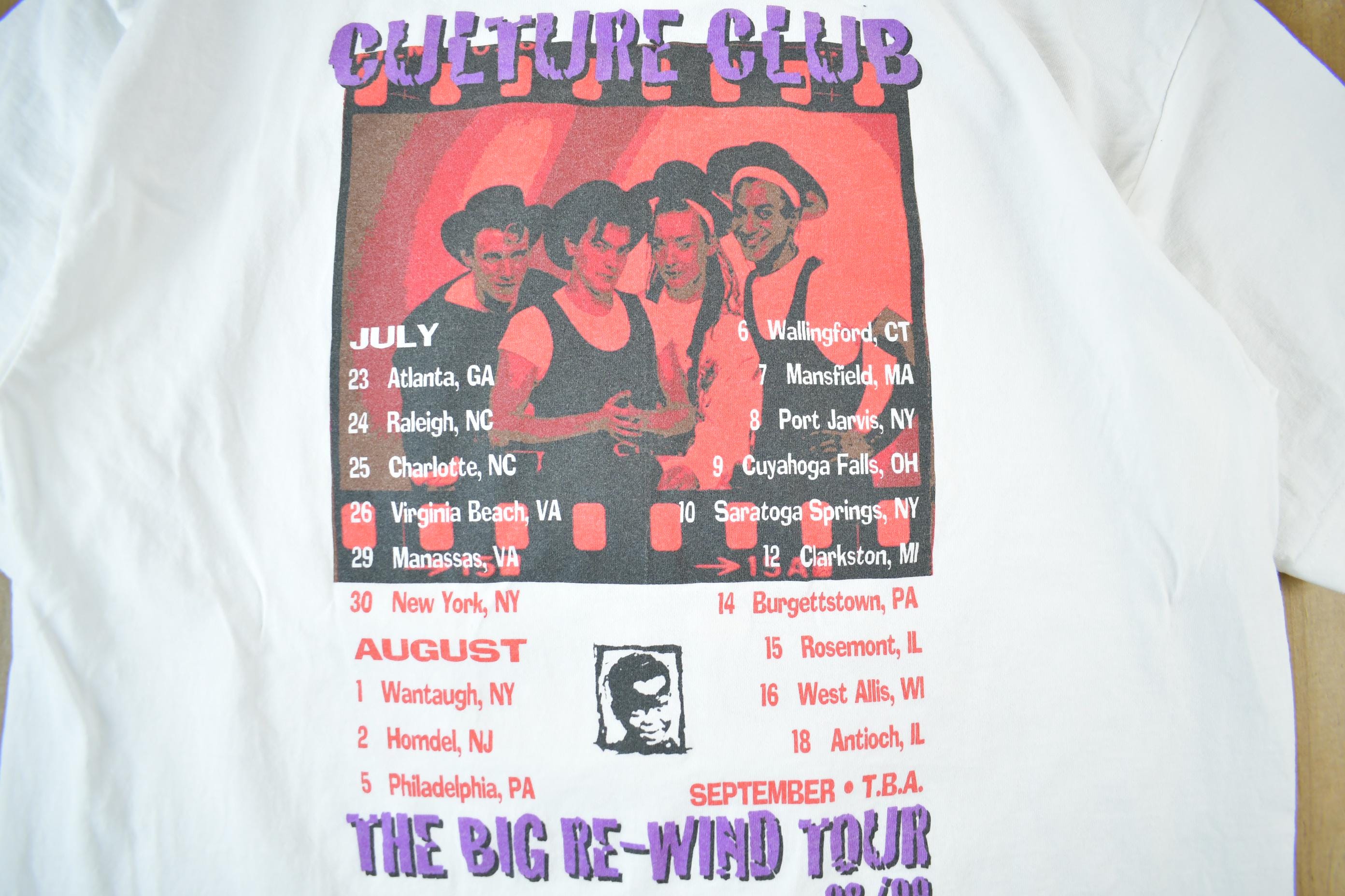 Vintage 1998 1999 Culture Club Band T-Shirt Big Re-Wind Tour Mens XL