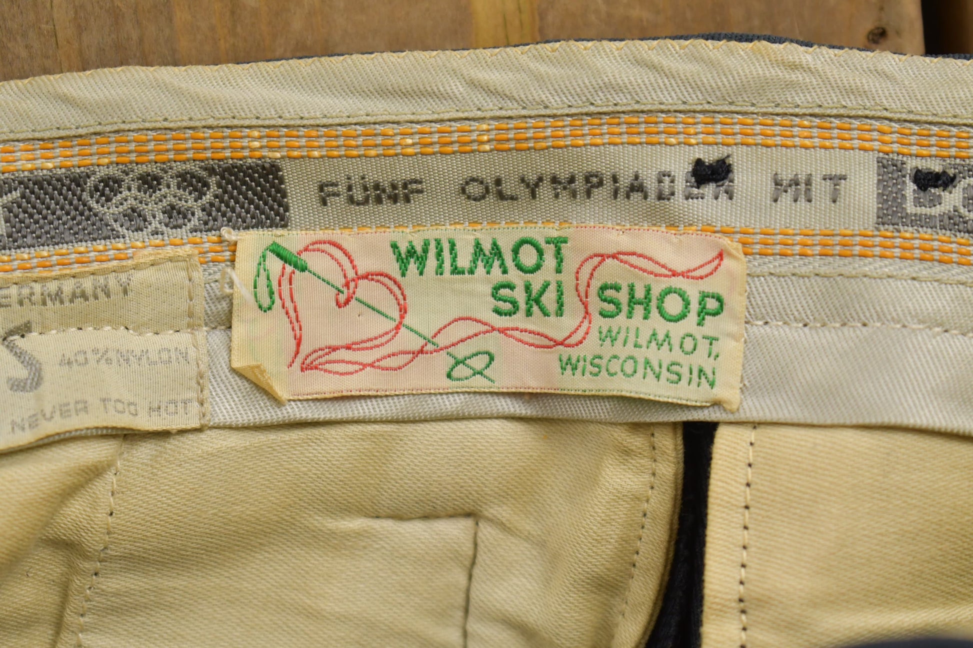 Vintage 1950s Wilmot Ski Shop Snow Pants Size 29 x 28
