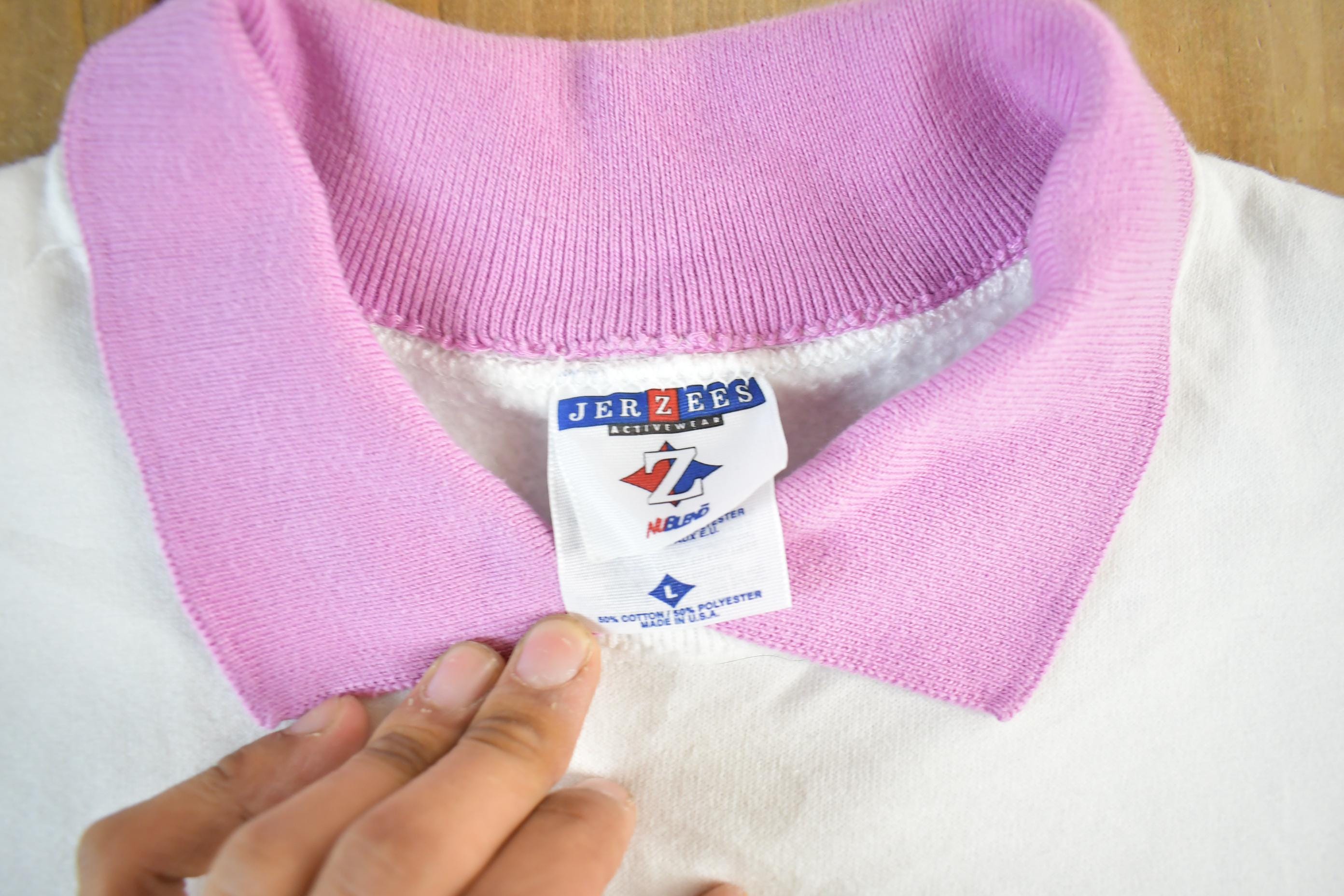 Vintage 90s Angels Crewneck Sweatshirt: Pastel Collar, Adult Large