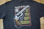 Vintage 1992 Smith & Wesson My Two Best Friends 3D Emblem T-Shirt