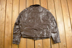 Vintage 1980s Sears The Leather Shop Leather Fur Shearling Collar Jacket