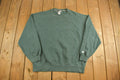 Vintage 1990s Russell Athletics Blank Green Crewneck Sweatshirt
