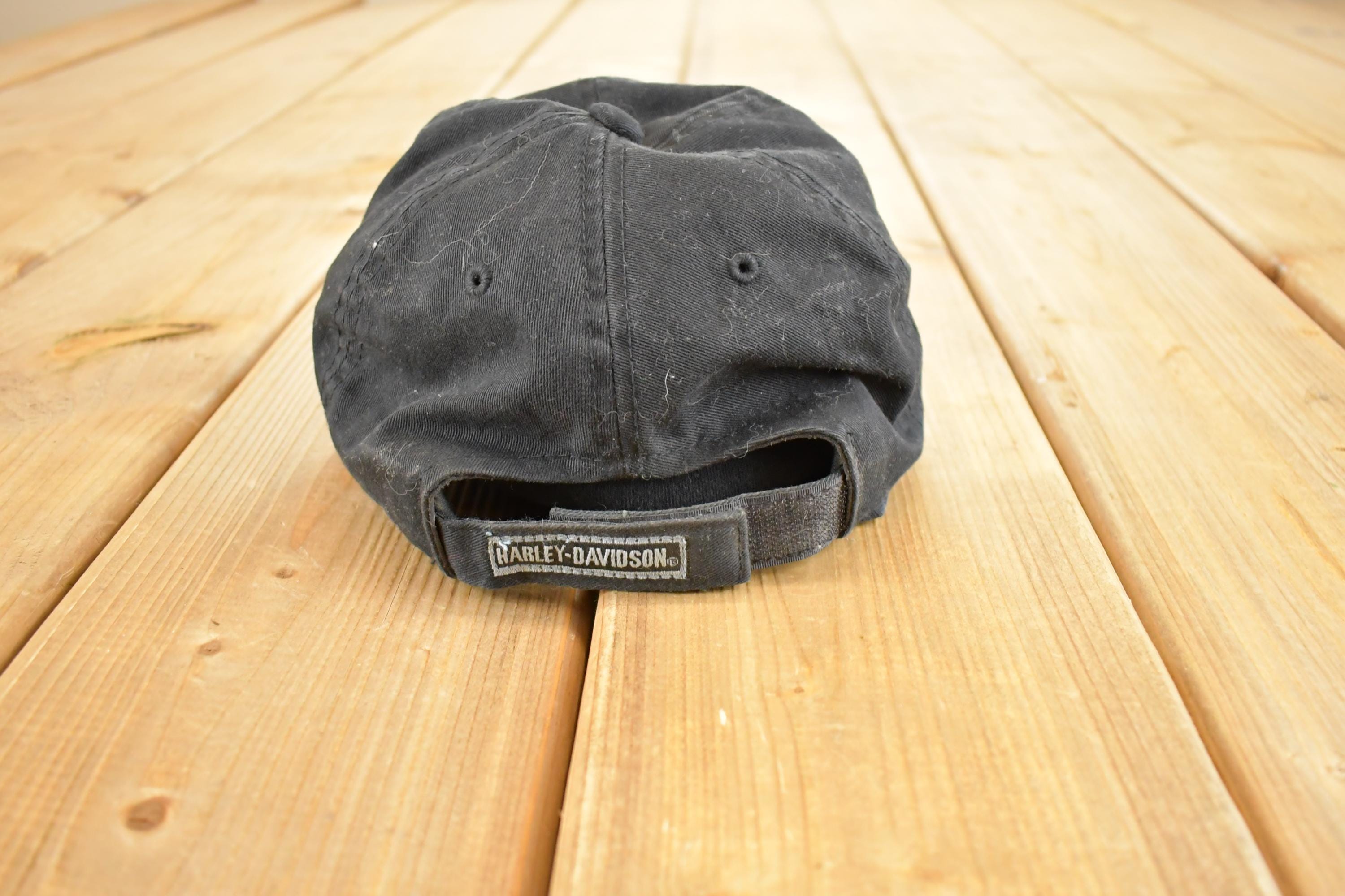 Vintage 1990s Harley Davidson Snapback Hat  90's Embroidered Motorcycle Cap