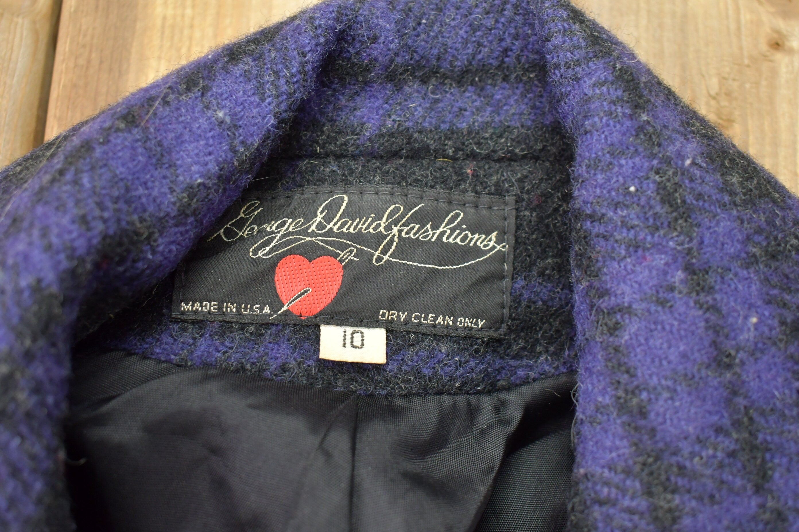 Vintage 1990s 100% Wool Plaid Jacket