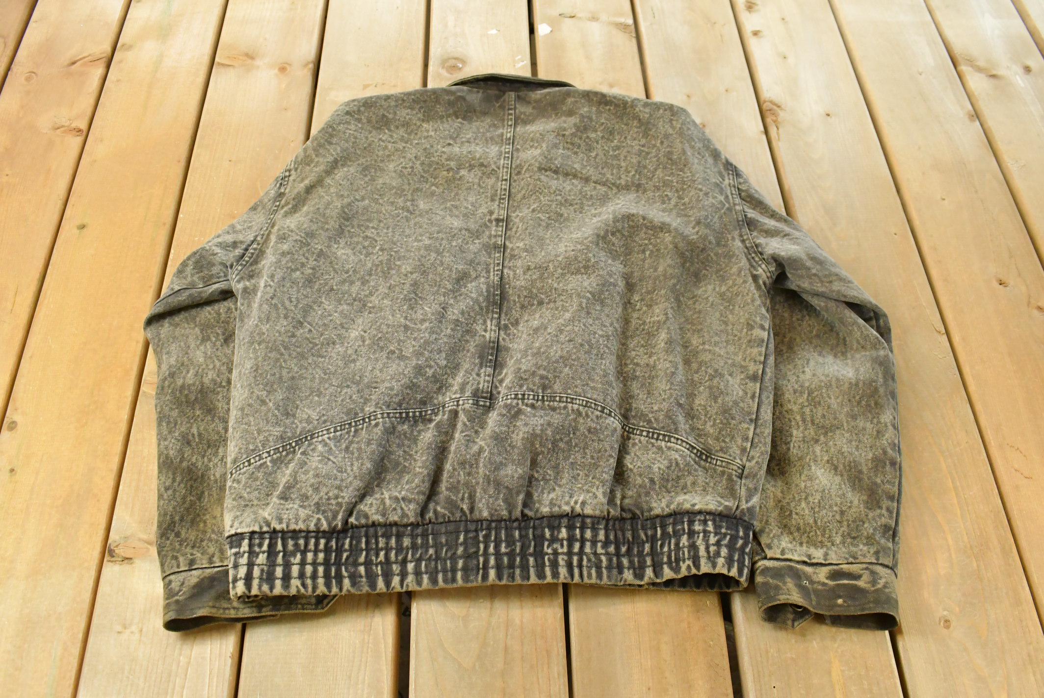 Vintage 1990s Greatland Acid Wash Denim Jacket Men's Medium