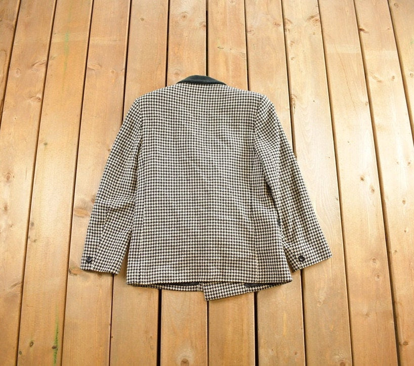 Vintage 1980s Marks & Spencer Women's Houndstooth Blazer /