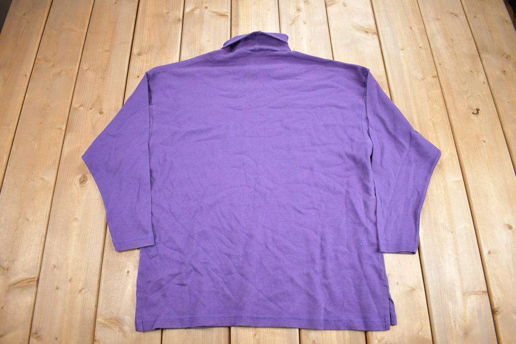 Vintage 1990s Blank Long Sleeve Mockneck T Shirt
