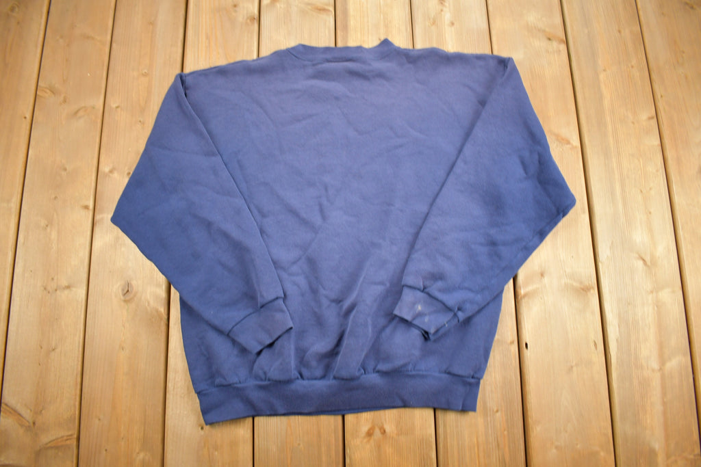 Vintage 1990s Tultex Blank Navy Crewneck Sweatshirt