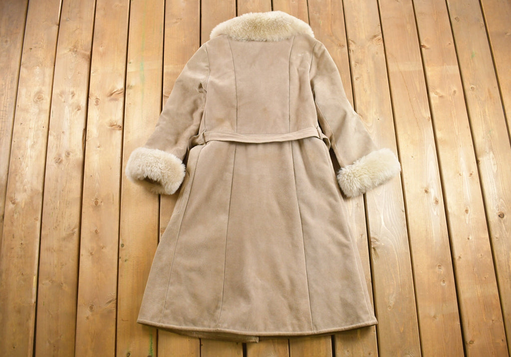 Vintage 1960s Fur Collared Suede Leather Jacket