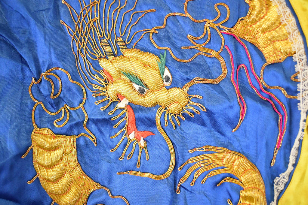 Vintage Y2K Chinese Dragon Button Up Shirt Women's S