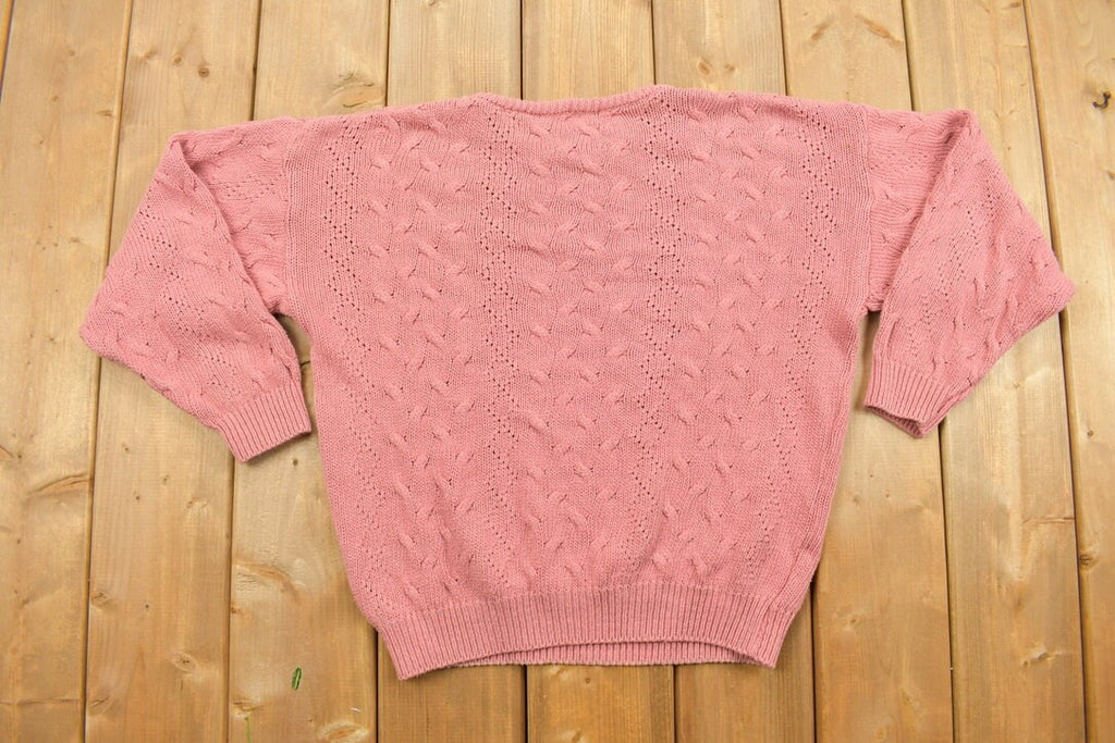 Vintage 1990s 3D Cable Knit Sweater